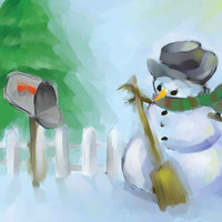 Holiday Christmas Theme Cleaning Cloth Snowman with Mailbox