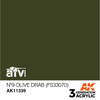 AK Interactive 3G Acrylic Olive Drab No 9 FS33070 AK11339