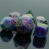 Foam Brain Games Cybernated Purple and Green RPG Dice Set - XLarge