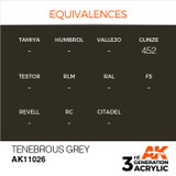 AK Interactive 3G Acrylic Tenebrous Grey AK11026