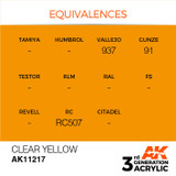 AK Interactive 3G Acrylic Clear Yellow AK11217