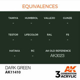 AK Interactive 3G Acrylic Dark Green AK11410