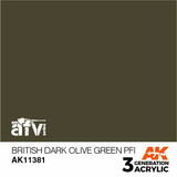 AK Interactive 3G Acrylic British Dark Olive Green PF1 AK11381