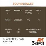 AK Interactive 3G Acrylic Khaki Green No.3 AK11373