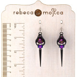 D20 Purple Goth Spike Dice Earrings D20 Purple Goth Spike Dice Earrings
