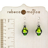 D20 Neon Green Earrings - 20-sided Dice in Black Chainmaille D20 Neon Green Earrings - 20-sided Dice in Black Chainmaille