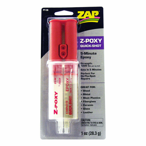 Pacer Zap 5 Minute Epoxy Quick Shot 1oz PT36