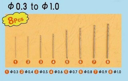 Trumpeter MasterTools Drill Bit Set .3mm - 1mm 9954