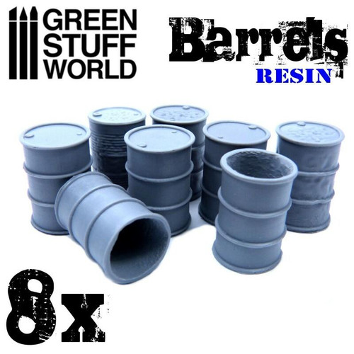 Green Stuff World 8x Resin Barrels