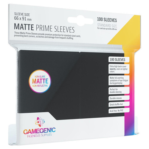 Gamegenic Matte Prime Sleeves: Black (100) 