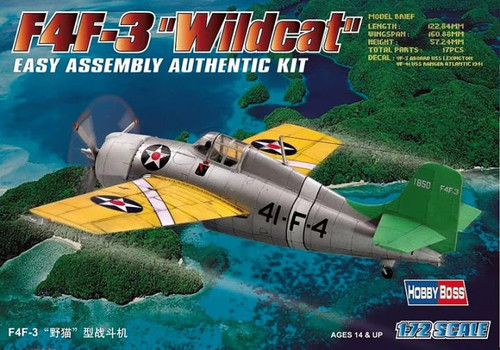 HobbyBoss 1/72 F4F-3 Wildcat Easy Kit 80219 