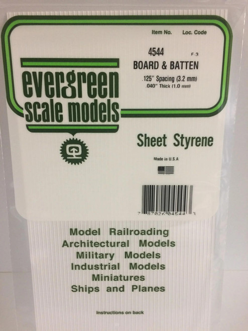 Evergreen Scale Models Board/Batten .125" Spacing 4544 