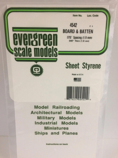 Evergreen Scale Models Board/Batten .075 Spacing 4542 
