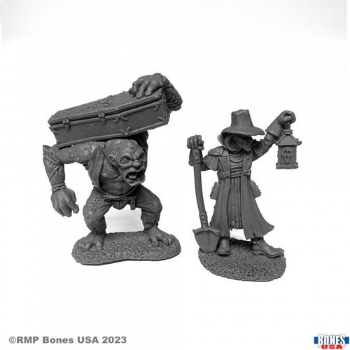 Reaper Miniatures Townsfolk: Gravedigger and Henchman (30113) 