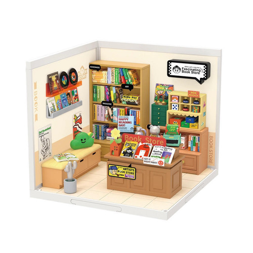 Hands Craft DIY Miniature House Kit: Fascinating Book Store 