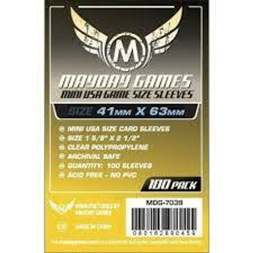 Mayday Games Mini USA Game Size Sleeves 100 41 x 63