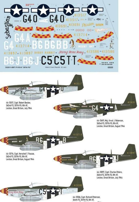 Eduard 1/32 P-51D-5 Mustang Decals 357th FG 32011