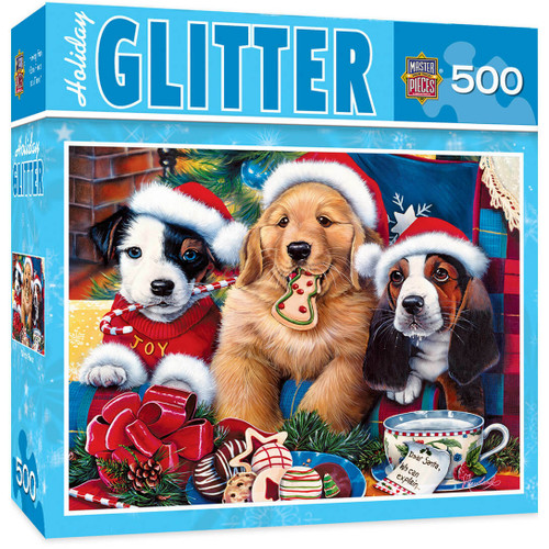 Masterpieces Puzzles Christmas Paws Puppies 500pc