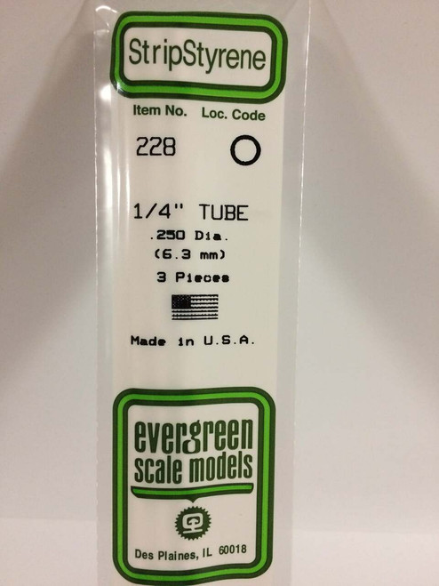 Evergreen Scale Models Round Tubing 1/4 3 228