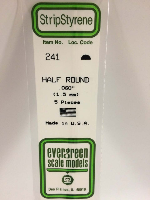Evergreen Scale Models Half Round .060 5 241