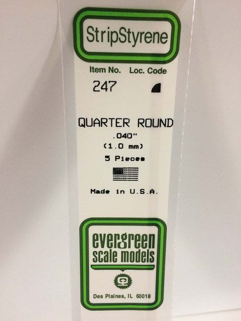 Evergreen Scale Models Quarter Round .040 5 247