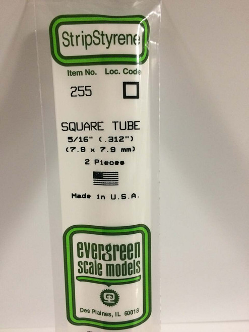 Evergreen Scale Models Square Tubing 5/16 2 255