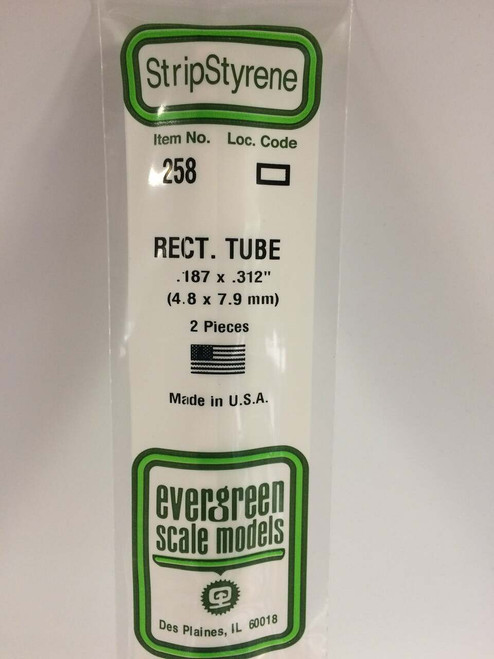 Evergreen Scale Models Rectangular Tubing .187 x .312 2 258