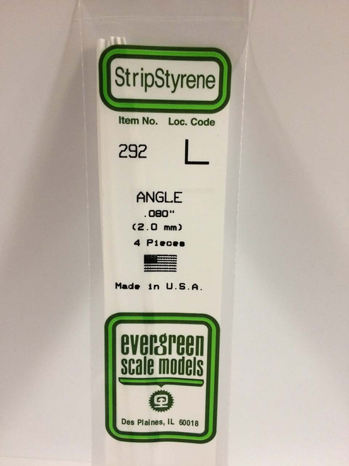 Evergreen Scale Models Angle .080 4 292