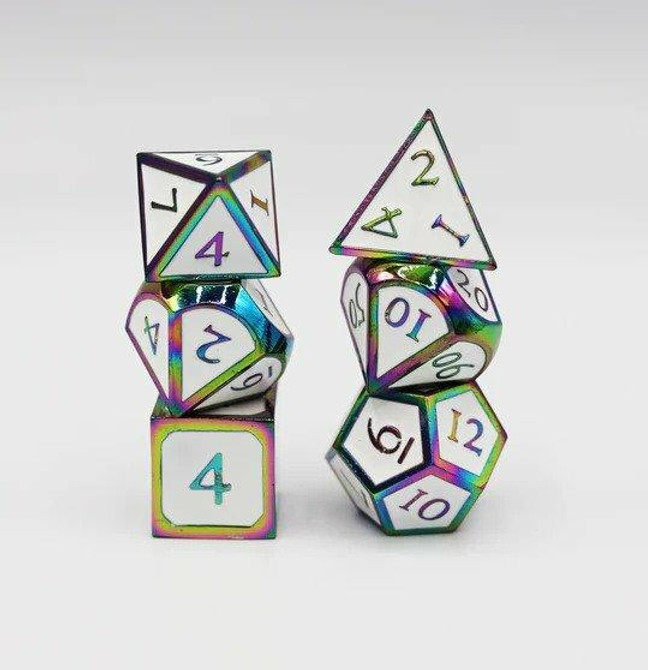 Foam Brain Games Burnt Opal with White RPG Dice Set
