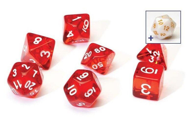 Sirius Dice RPG Dice Set 7 Translucent Red Resin