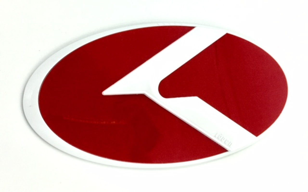 LODEN 3.0 K Badges (WHITE EDGE) for Kia Models (100+ Colors)