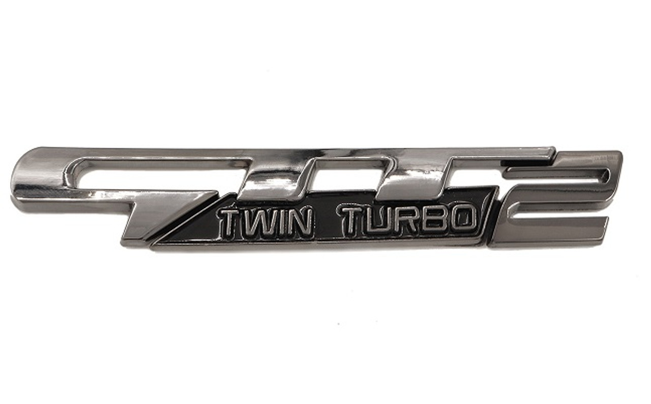 GTT2 Twin Turbo Emblem 3pc Design (Black Chrome) 