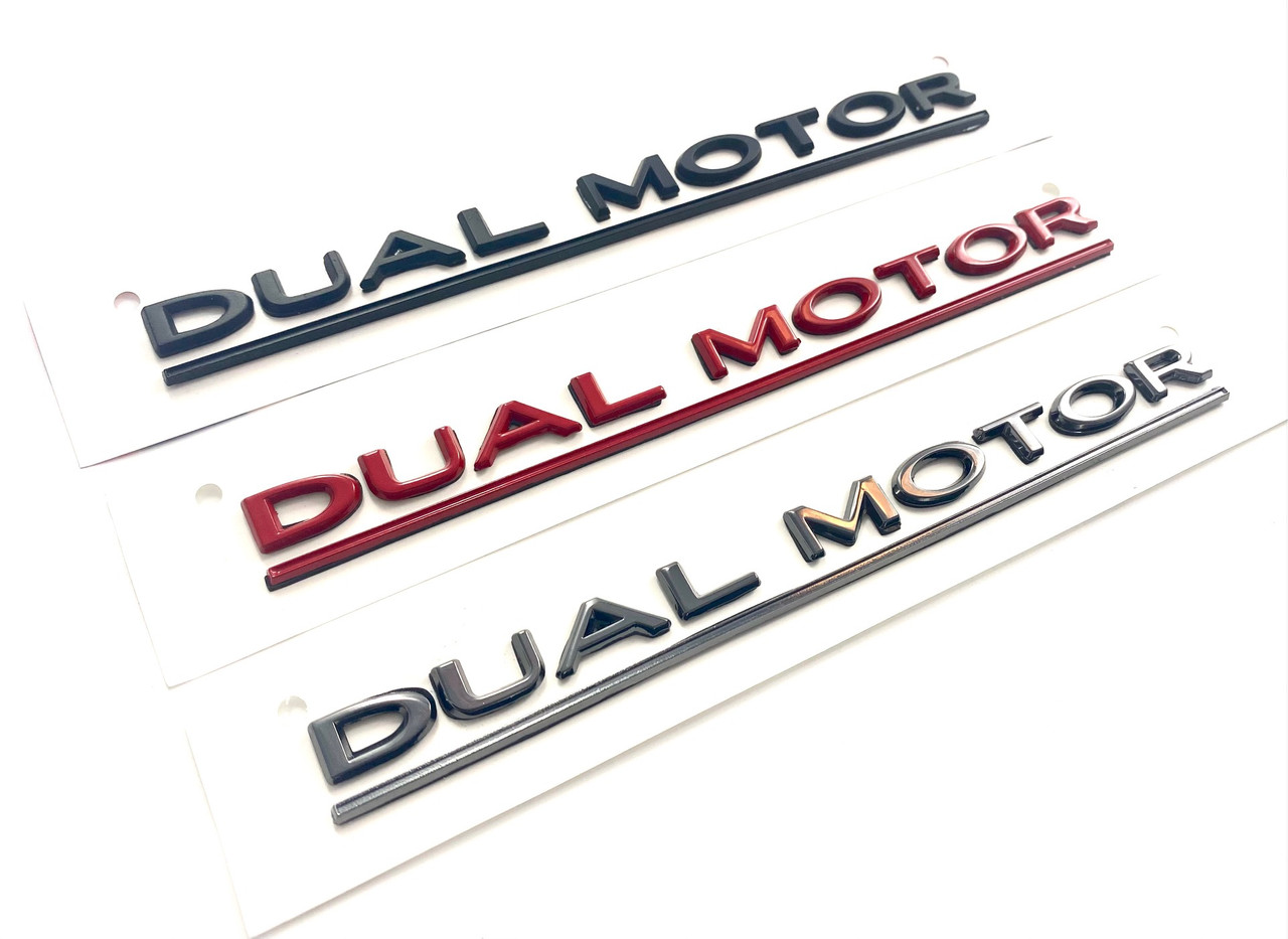 ~Metal~ Dual Motor Emblem for Tesla Models (Various Colors) 