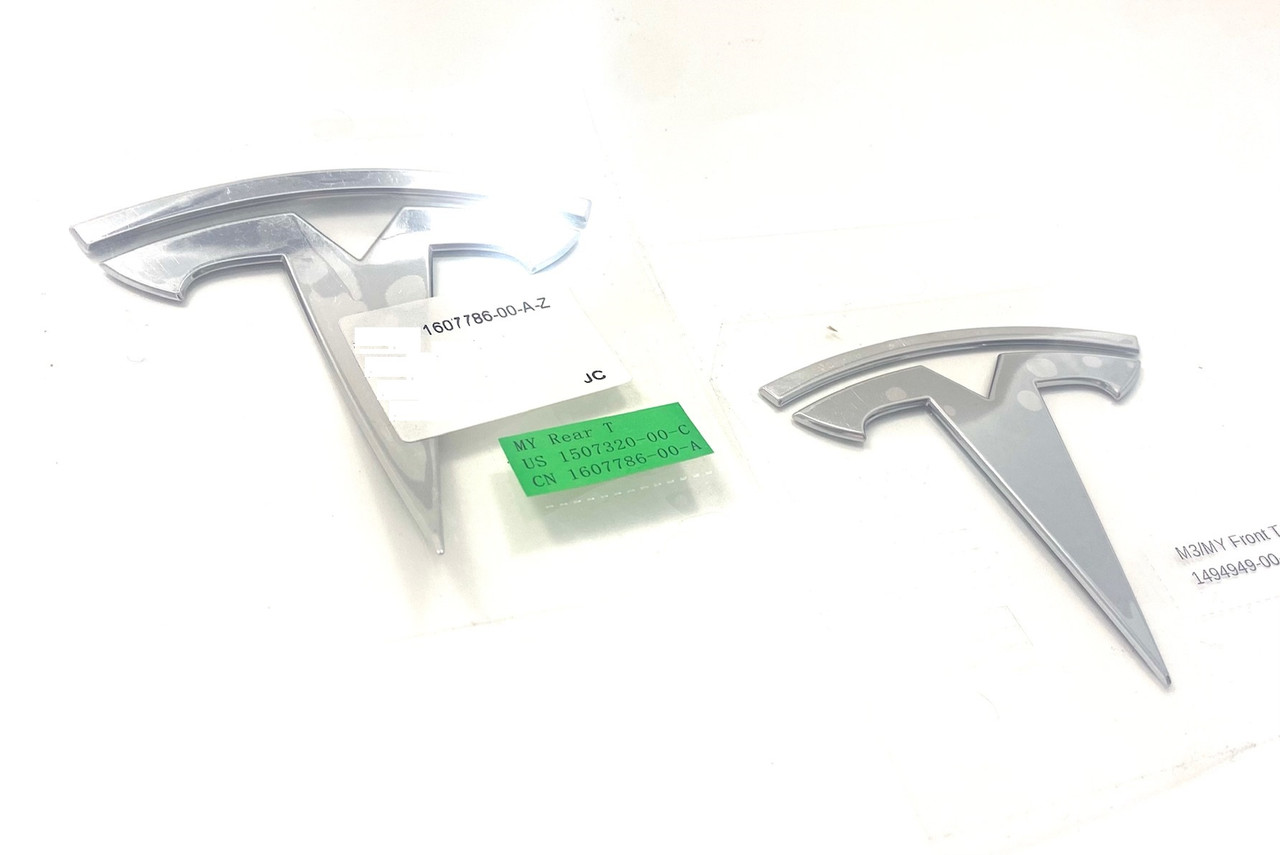 Genuine OEM Chrome Emblems Front/Rear (All Tesla Models) 