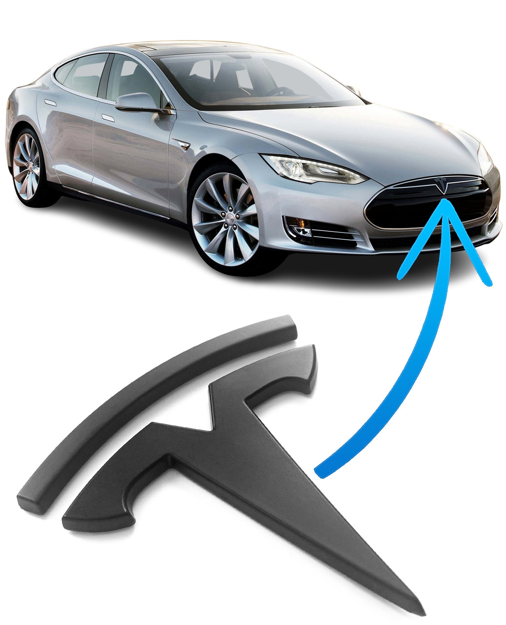 2012-2015 Model S "T" Badge Emblem Replacements (Custom Colors)