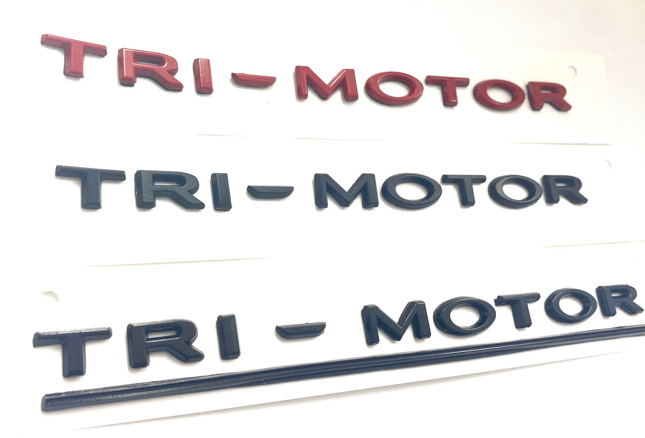 ~TRI-MOTOR~ Emblem Badge for Tesla Models 3/Y/S/X  (3 Colors) 