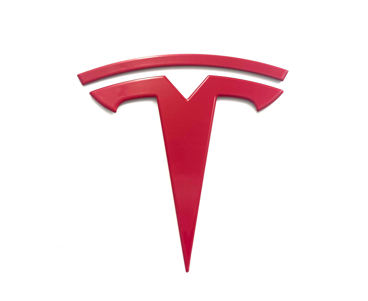 Gloss Red Tesla T Badge 