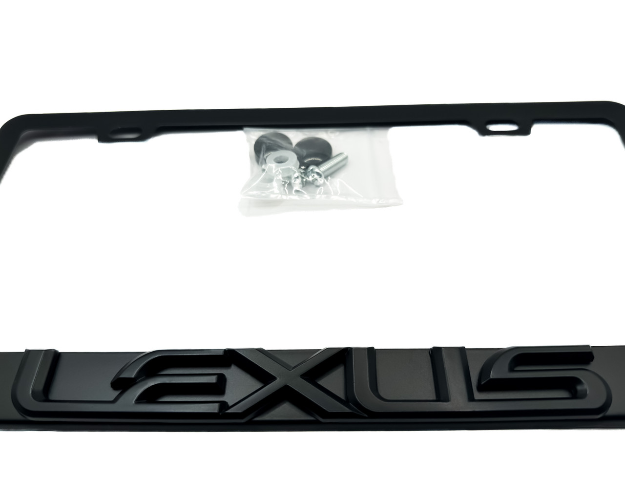 OEM SPEC Satin Black LEXUS License Plate Frame Stainless Steel 
