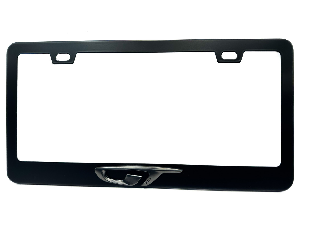 OPEL GT Satin Black License Plate Frame with Gunmetal Logo 