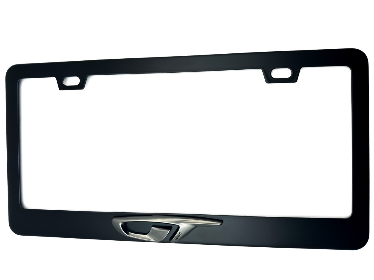 OPEL GT Satin Black License Plate Frame with Gunmetal Logo 