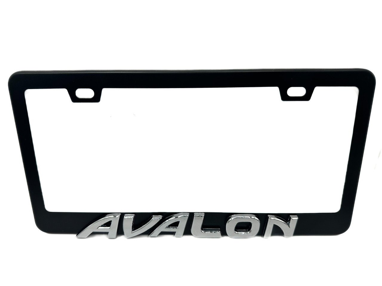 AVALON BLACK License Plate Frame Stainless Steel with Chrome Logo