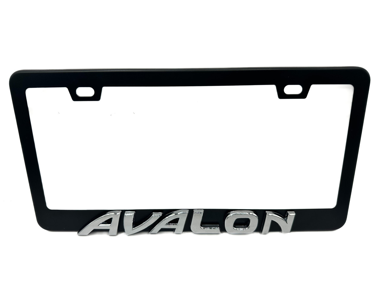 AVALON BLACK License Plate Frame Stainless Steel with Chrome Logo