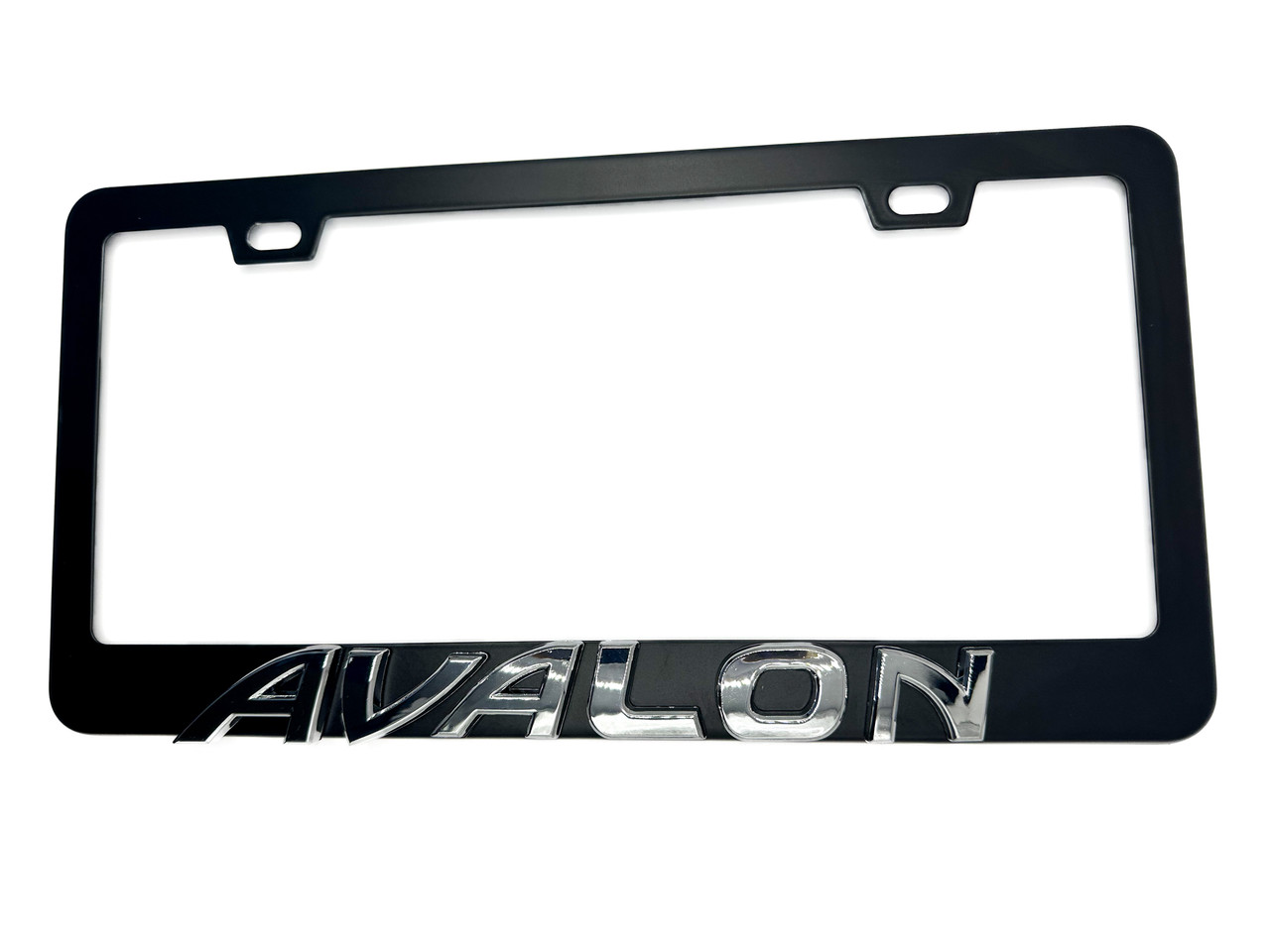 AVALON BLACK License Plate Frame Stainless Steel with Chrome Logo