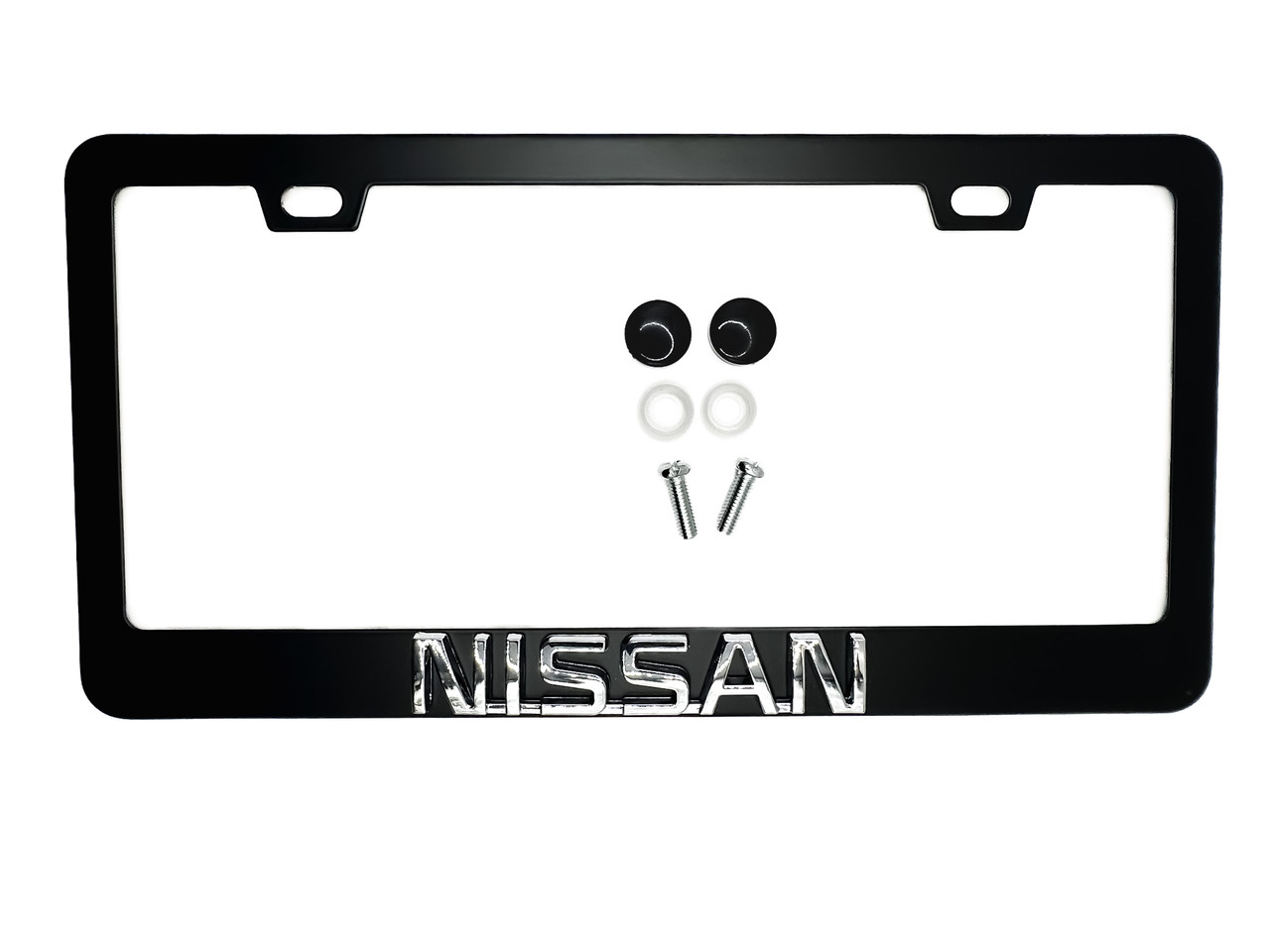 NISSAN Emblem License Plate Frame Logo Stainless Steel with Chrome Logo