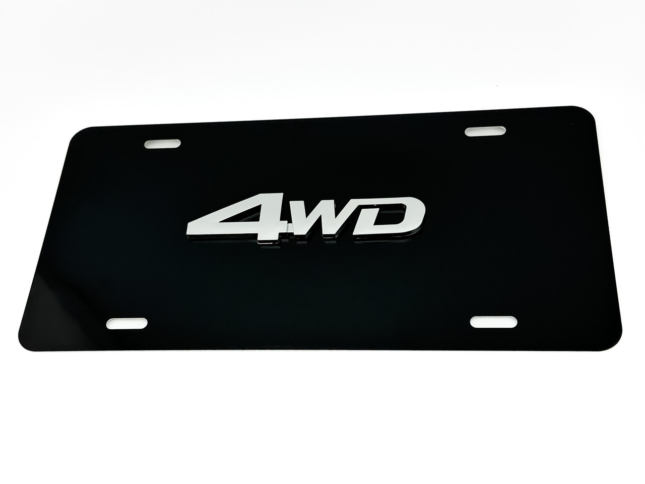 4WD FRONT VANITY License Plate (OEM Chrome Logo) 