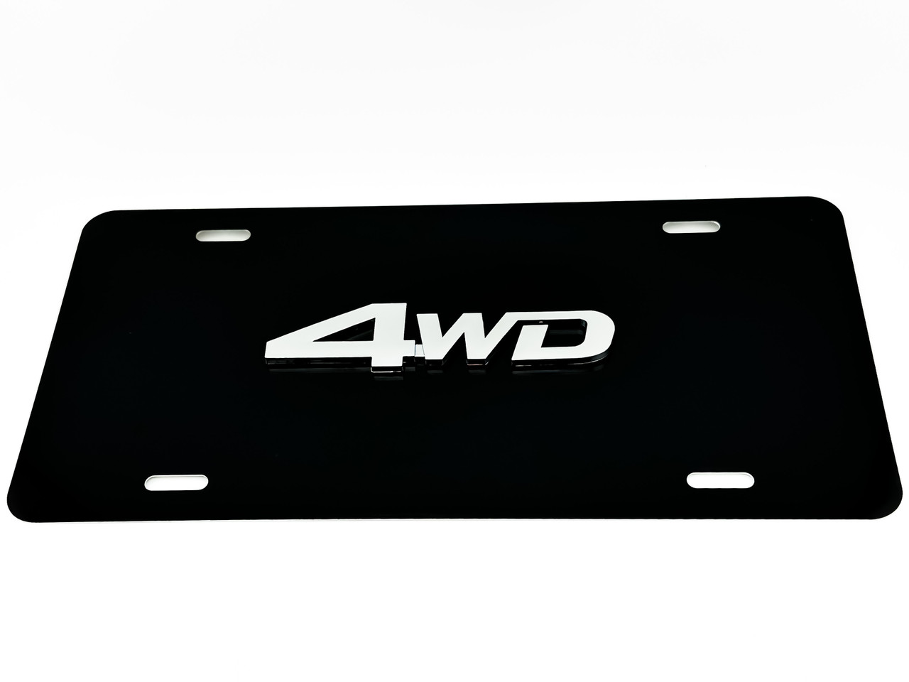 4WD FRONT VANITY License Plate (OEM Chrome Logo) 