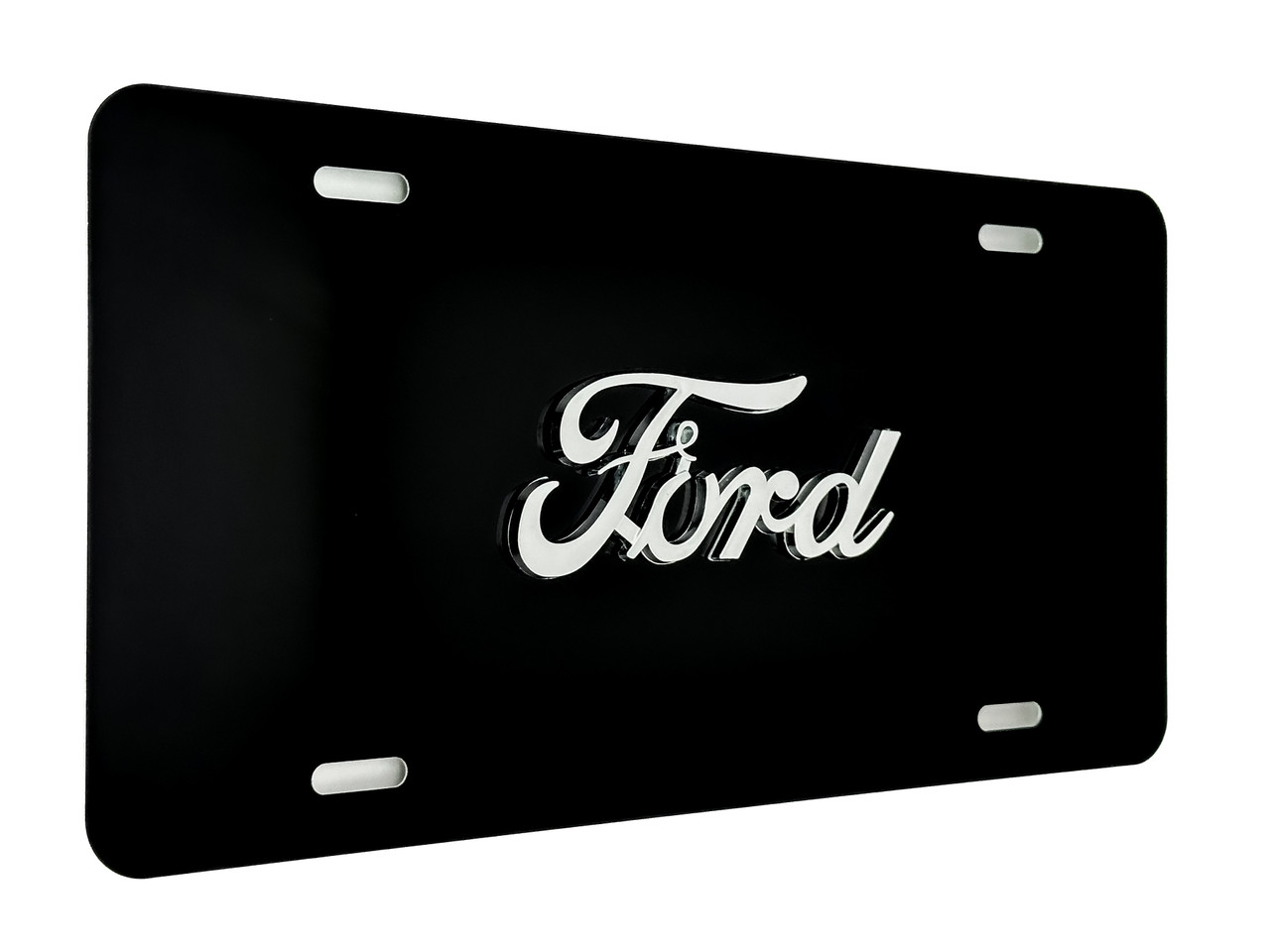 FORD FRONT VANITY License Plate with OEM CHROME Letter Badge