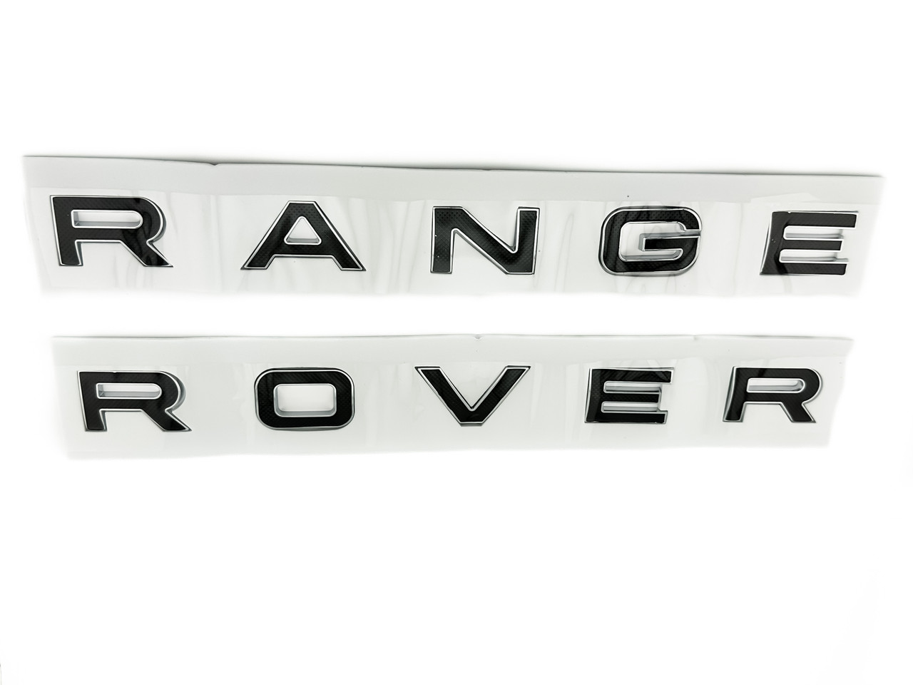 ROVER FRONT OEM GLOSS BLACK Lettering Badge with Chrome Surround (TYPE 2)