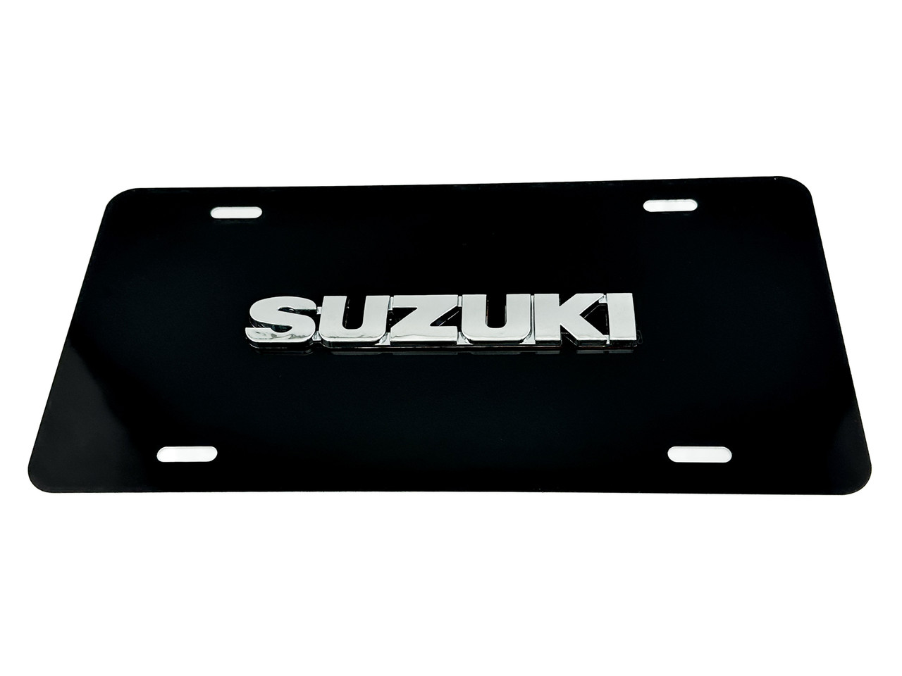 SUZUKI FRONT VANITY License Plate with Chrome Letter Badge