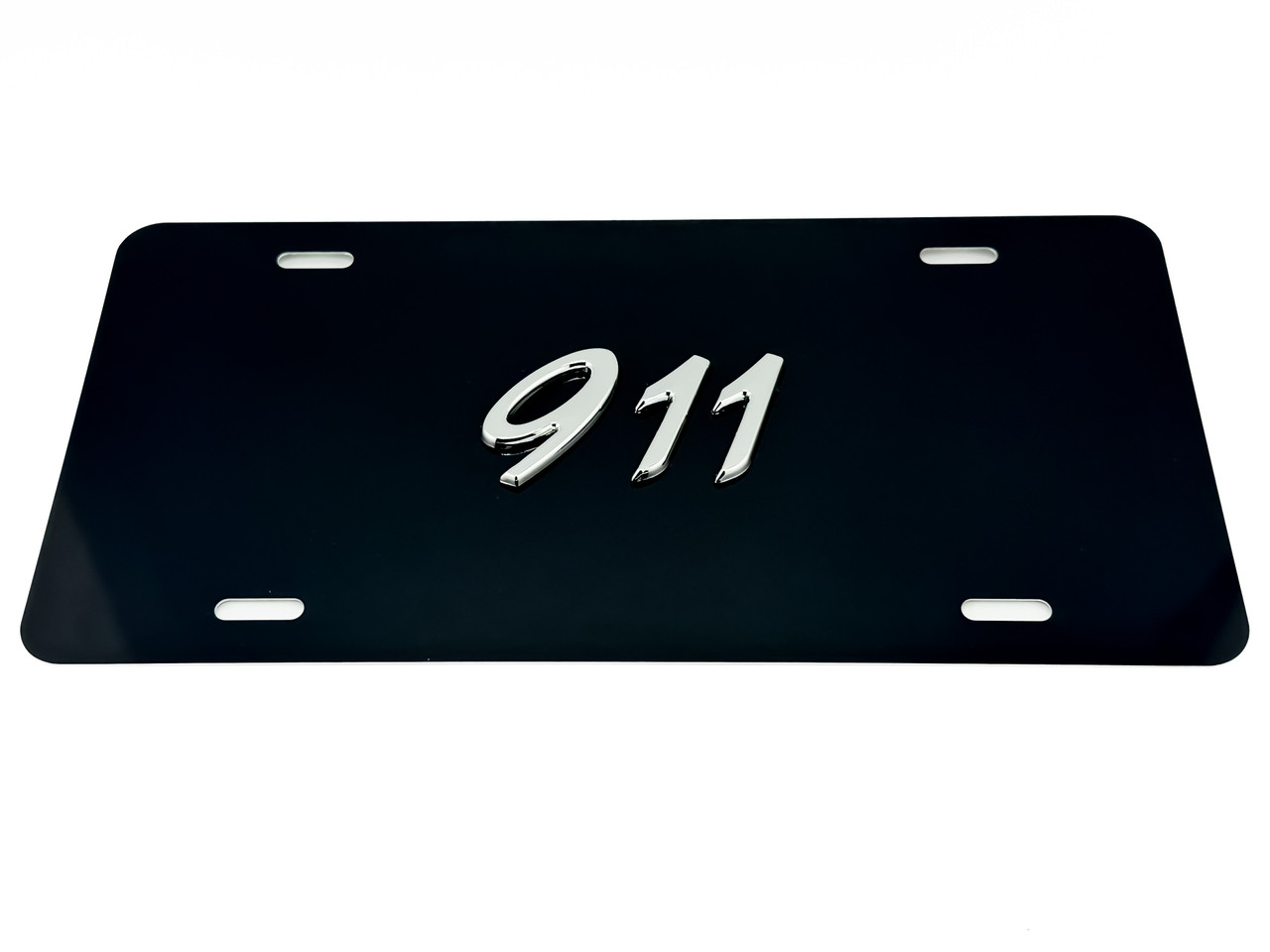 FRONT VANITY License Plate with OEM CHROME Letter Badge for Porsche 911